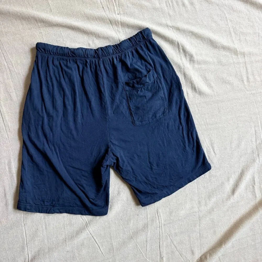M. Singer Lounge Shorts Men's Large Made in USA Blue Drawstrings Cotton Gymcore